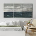 thumbnail image 3 of PixonSign Canvas Print Wall Art Set Storm Cloud Blue Ocean Wave Coastal Seascape Nature Wilderness Illustrations Modern Art Decorative Rustic Relax/Calm Colorful for Bedroom - 24"x36"x3, 3 of 5