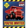 Creative Converting Construction Trucks Invites, 8 Count