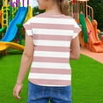 thumbnail image 5 of Hvyesh Striped T Shirts Kids Girls Summer Crewneck Shirts Casual Cape Sleeve Tunic Tops Tees 5-15 Years, 5 of 7