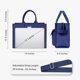 thumbnail image 3 of Bolsa de lona con diseño superior resistente para mujer, color azul marino, 3 of 8