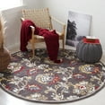 thumbnail image 3 of SAFAVIEH Blossom Ormonde Floral Area Rug, Dark Grey/Yellow, 6' x 6' Round, 3 of 9
