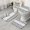 Boho Black And-1, variant on Blue Striped Geometric Pattern Bathroom Rugs Sets 3 Piece,Toilet Cover Set,Absorbent Non Slip Bathroom Mats Sets with U-Shaped Contour Rug Toilet Rug Set