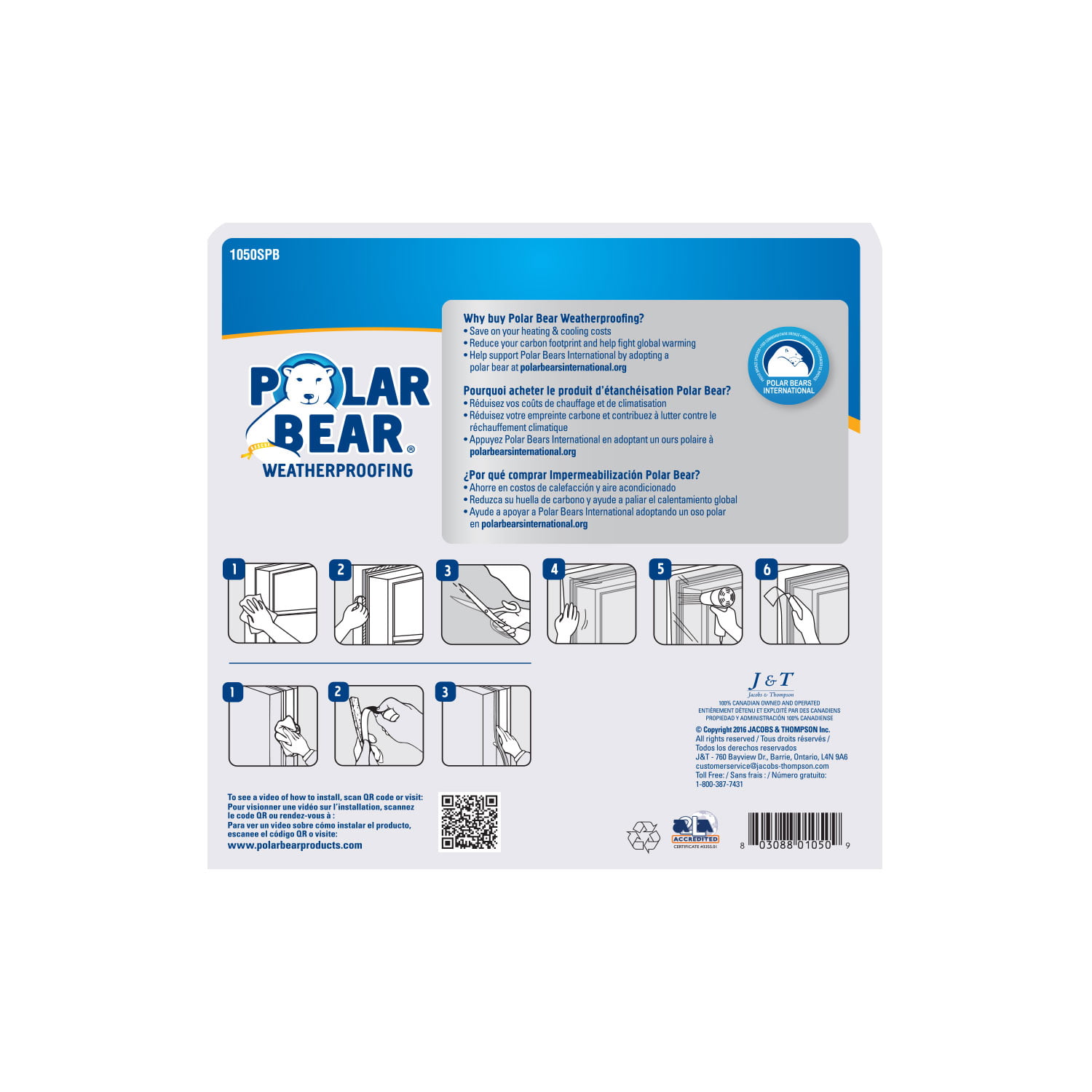 Window Insulation Film Kit Replacement Tape | Polar Bear Weather Stripping-  1060SPB