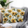 thumbnail image 5 of Outdoor Waterproof Pillow Covers Pack of 2, Farmhouse Sunflower Gray Wood Grain Botanical Retro Style Decorative Throw Pillowcases Cushion Covers for Garden Patio Tent Sofa Couch, 16x16 inch, 5 of 8