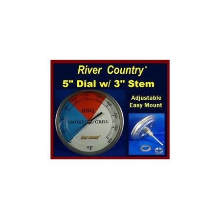 5" Dial River Country (RC-T5) Adjustable BBQ, Grill, Smoker Thermometer