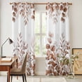 thumbnail image 3 of Brown Red Eucalyptus Leaves Kitchen Curtains Window Panels, Watercolor Spring Summer Botanical Insulated Window Treatment Curtain, Grommet Curtains for Bedroom/Living Room/Bathroom, 2 Piece 42"Wx84"L, 3 of 8