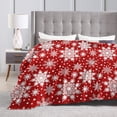 thumbnail image 6 of Winter Snowflakes Red Throw Blanket Ultra Soft Warm All Season Christmas Decorative Fleece Blankets for Bed Chair Car Sofa Couch Bedroom 80"X60", 6 of 6