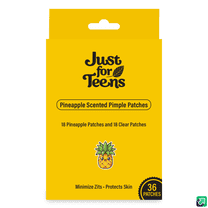 Just for Teens Hydrocolloid Pimple Patches for All Skin Types, 18 Clear & 18 Pineapple Scent
