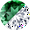 Nano Emerald - White Diamond, May, variant on 0.69 Ct Heart Shape Green Simulated Emerald White Diamond 925 Silver Ring