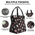 thumbnail image 3 of Pioneer Flower Floral Print Pattern Drawstring Lunch Bag Women - Drawstring Lunch Bag Insulated for Work Office - Stain-Resistant Large Lunchbags for Women with Multi-Pockets, 3 of 6