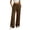 Brown, variant on Women's High Waist Wide Leg Sweatpants, Adjustable Drawstring Elastic Waist Soft Warm Casual Jogger Pants with Side Pockets for Fall Winter Daily Wear