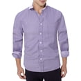 thumbnail image 1 of XDZJLR Chemise Homme Décontractée Business Couleur Unie Col à Revers Manches Longues, 1 of 3