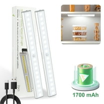 LEPOTEC 18LED Motion Sensor Cabinet Light,Under Counter Closet Lighting, Wireless USB Rechargeable Kitchen Night Lights,Battery Operated Light for Wardrobe,Closets,Cabinet,Cupboard,2 Pack