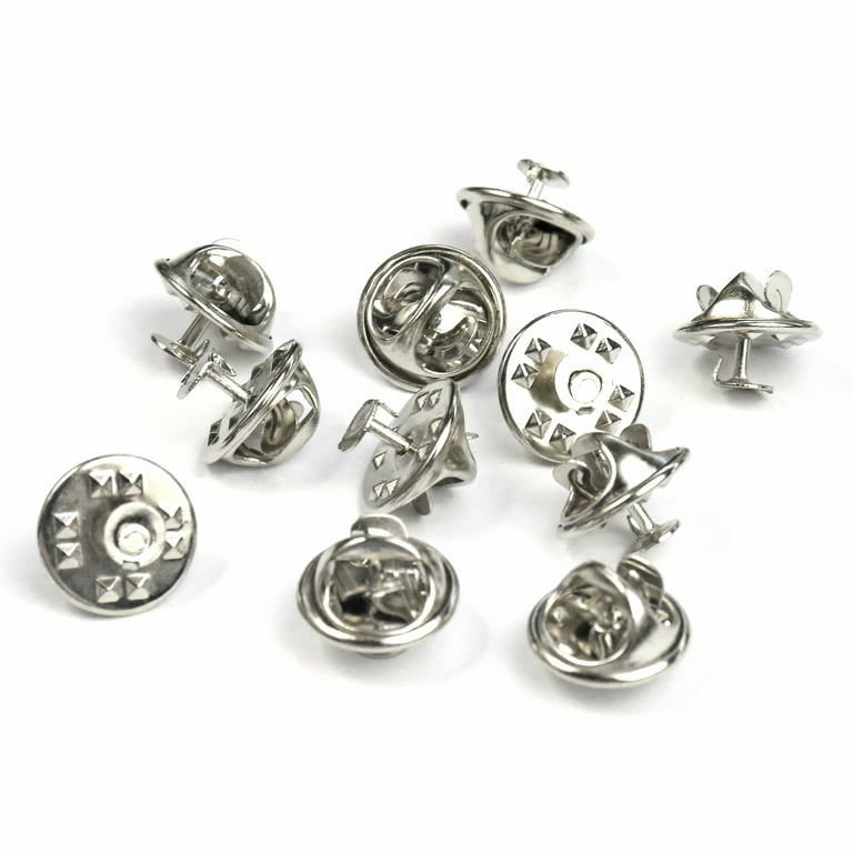 10 Silver Metal Pin Backs Lapel Pin Backs Pin Safety Back Brooch Tie  Replacement