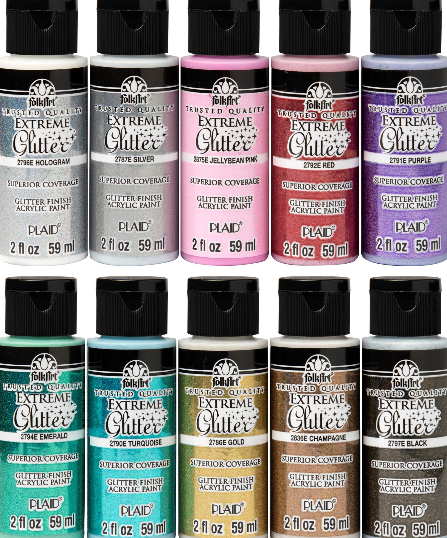 FolkArt Extreme Glitter Acrylic Craft Paint Set 10 Colors 2oz   A62cedd4 0c79 40d7 A2e2 86280816b1f6.d5f4ba37421ef5afd17b3141f519422b 