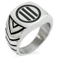 thumbnail image 1 of Stainless Steel Narita Samurai Crest Chevron Pattern Biker Style Polished Ring, 1 of 1