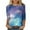 Multicolor Plus Size Blouse for Women_h, variant on CYMMPU Summer Trendy Shirts 3/4 Sleeve Blouses for Women Dressy Casual Spring Tops Crew Neck Tunic Tops Fading Starry Sky Printed Loose Fit Lightweight Basic Tees XXXXL