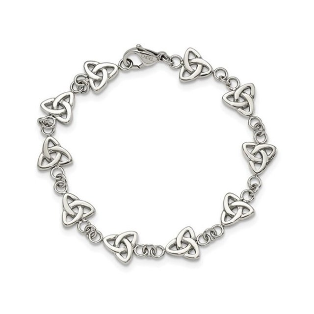 Bracelet à Maillons en Trinité Polie en Acier Inoxydable (7 Pouces)