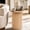 Natural, variant on Round Side Table, Fluted Mid Century Modern Drum End Table, Natural