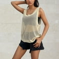 thumbnail image 4 of NaWent Fishnet Tank Tops Women Clearance Going Out Knitted Shirt Sleeveless Loose Summer Casual Top Beige L, 4 of 4