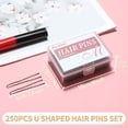thumbnail image 5 of U Shaped Hair Pins -2.4 Inch 250 Count, Professional Hair Styling Pins for Women, Girls, and Hairdressing Salons - Includes Clear Storage Box for Updos and Bun Hair (Brown), 5 of 5