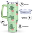 thumbnail image 3 of Cactus Tumbler with Handle and Straws 40 OZ Vacuum Insulated Travel Mug Birthday Present for Women Girls Daughter Mom Gifts for Him/Her Coffee Mugs, 3 of 7