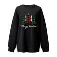 thumbnail image 2 of Gibobby Sudaderas de Navidad para mujer Sudadera con estampado navideño para mujer, holgada, cuello redondo, manga larga, informal, básica, sin capucha(Negro,CH), 2 of 3
