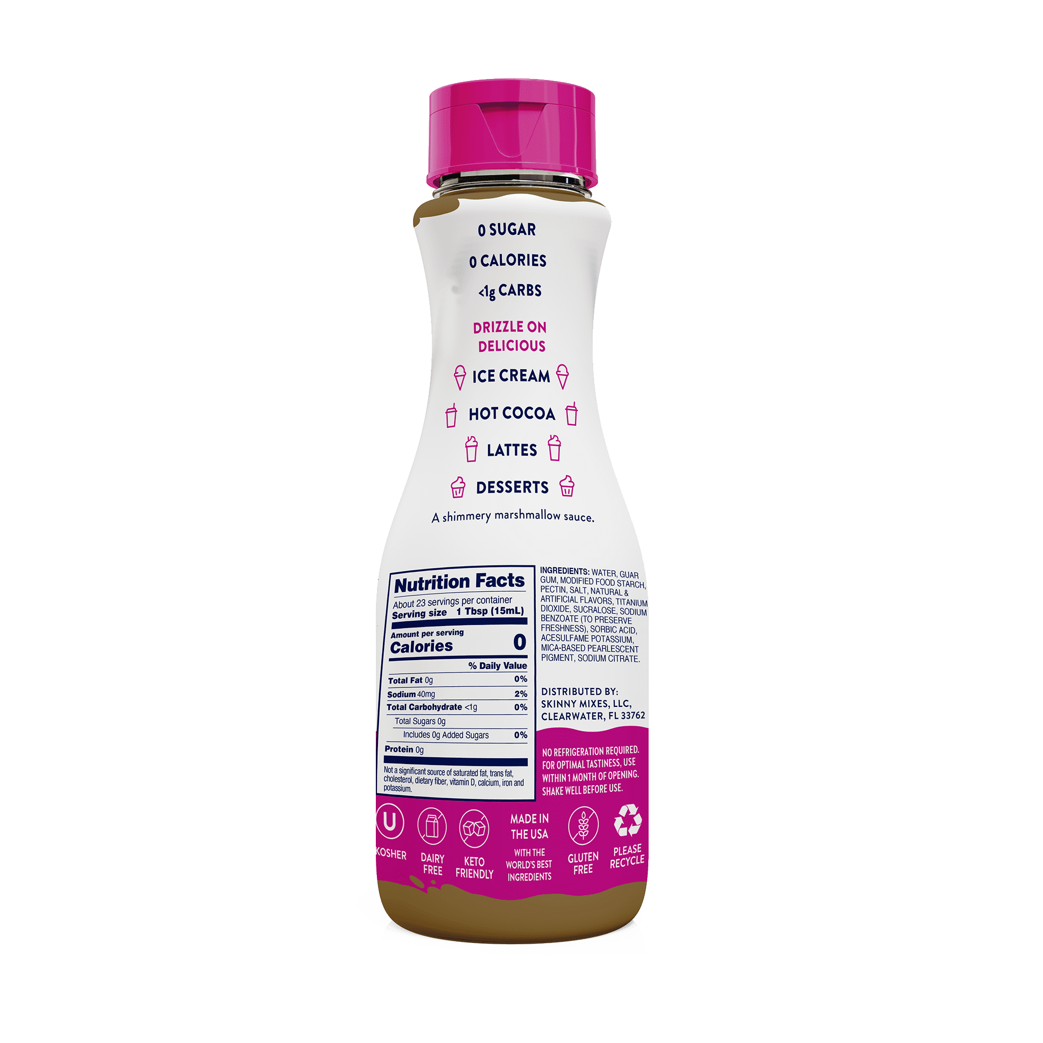 (6 pack) Jordan's Skinny Mixes Sugar Free Marshmallow Sauce (12 fl oz)