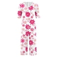 thumbnail image 5 of Edvintorg Women's Summer Hawaiian Casual Jumpsuits Short Sleeve V-Neck Back Zipper Wide Leg Jumpsuit with Pockets Beach Clothes, 5 of 5