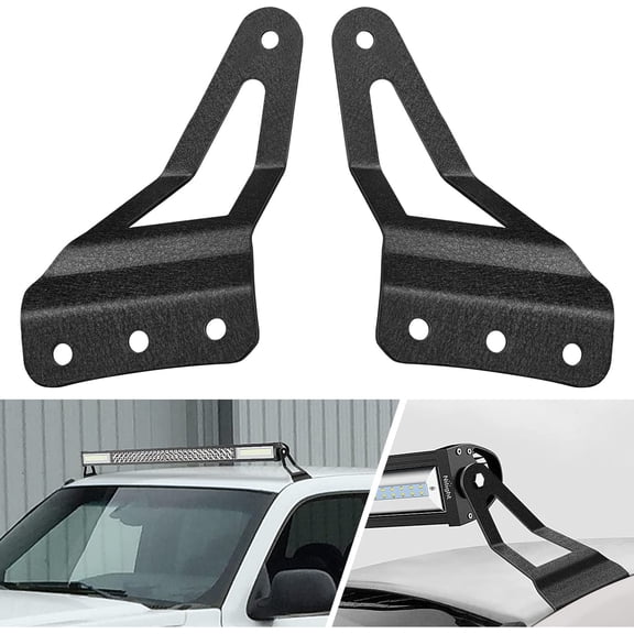 Nilight 2PCS 52” Curved LED Light Bar Bracket at Upper Windshield Roof Cab for 07-13 Chevy Silverado Suburban Avalanche Tahoe & GMC Yukon Sierra