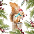 thumbnail image 2 of Loreth, Lanie 26x26 White Modern Wood Framed Museum Art Print Titled - Holiday Squirrel, 2 of 4