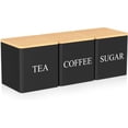 thumbnail image 1 of YISITIAN 3 Pcs Tea Coffee Sugar Canisters,Coffee Canister Set with Bamboo Lids,Large Capacity Tea Sugar Coffee Container Set,Sealed Tea Sugar Coffee Jar Set,Space Saving Coffee Canister CJ919-12176, 1 of 7