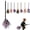 B, variant on Halloween Witches Broom, Halloween Witch Decoration Props with Colorful Ribbons, Witch Costume Accessories for Party