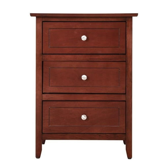 25 x 15 x 19 in. Daniel 3 Drawer Cherry Nightstand