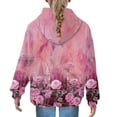 thumbnail image 4 of Mercatoo Girls Vintag Hoodi, Kids Flor Print Long Sleeve Hooded Sweatshirt Casual Stylish Fall Winter Outfit Tops, 4 of 7