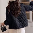 thumbnail image 5 of DHFJKG Women's Thickened Quilted Jacket Solid Color Long Sleeve Crewneck Button Up Outwear Casual Coat With Large Pockets Elegant Soft Outerwear, 5 of 8