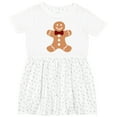 thumbnail image 3 of Inktastic Cute Gingerbread Man with Red Plaid Bowtie Girls Toddler Dress, 3 of 5