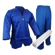 V-Neck Taekwondo 7.5 oz Gi Uniform Blue