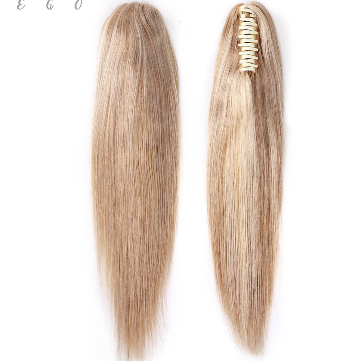 SEGO Jaw/Claw Clip in Hair Extensions Human Hair Clip in Ponytail Hair Extensions 100% Real Remy Hair Long Straight Thick Hair For Women