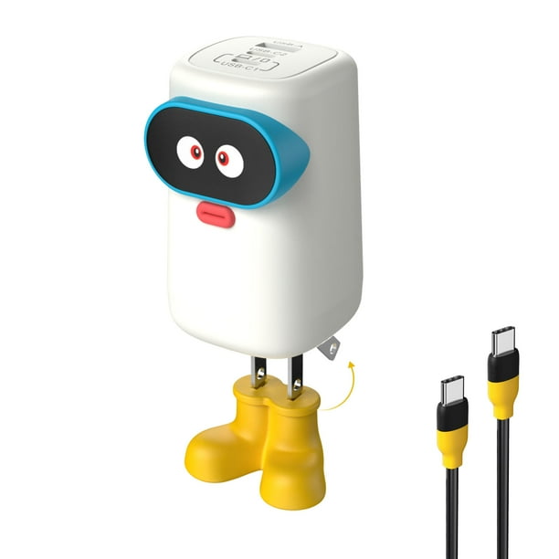 Cargador USB C V-CHECKER de 65 W, cargador rápido plegable GaN de 3 puertos