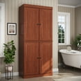 thumbnail image 3 of 100% Solid Wood 32" Bathroom Cabinet with Solid Doors, 2-Drawers and Adjustable Shelves, 3 of 6