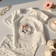 thumbnail image 2 of lnmuld Girls Summer Casual Short Sleeve T-Shirt, Cute 3D Design Soft Round Neck Tee for Children Color:White,Size:2-3 Years, 2 of 8