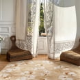 thumbnail image 4 of Toyoso 3'x5' Amber Bloom Artistic Area Rug, Golden Botanical Silicone Carpet, 0.25" Slim Machine Washable Non-Slip Rug for Kitchen and Home Offices, Elegant Statement Flower Indoor Decor Rug, 4 of 9