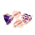 thumbnail image 2 of Clara Pucci 1.5Ct Natural Amethyst Heart Cut VVS1 Screw Back Stud 14k Solid hypoallergenic Gold Designer Earrings For February, 2 of 7