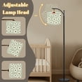thumbnail image 3 of Arc Floor Lamp Botanical Floral White Tall Modern Standing Lamp LED Adjustable Linen Lampshade 3 Color Temperatures, 3 of 8
