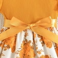 thumbnail image 6 of Big Girls Dresses Codkkre Dress Flowers Bowknot Ruffle Sleeves A Line Summer Round Neck Girls Dress Yellow 6 Years-7 Years, 6 of 7
