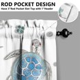 thumbnail image 5 of Kitchen Curtains 36 Inch Short - 3 Panel Set, Hawaiian Sea Turtle Ocean Design, Tropical Underwater Marine Life Print, Rod Pocket Window Curtain, Easy Wash, 5 of 6