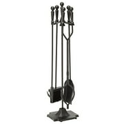 Uniflame 5-Piece Fireset with Ball Handles, Black