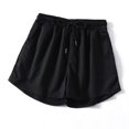 thumbnail image 3 of Jkety Women's Shorts Womens Linen Shorts Summer Casual High Wasited Ruffle Wide Leg Drawstring Beach Loose Shorts(Black,2XL), 3 of 6