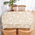 thumbnail image 2 of Rdsfhsp Beige Tiny White Floral Oval Tablecloth, Stain Resistant Farmhouse Table Cloth, Machine Washable 60x84 Inch for Kitchen, 2 of 4